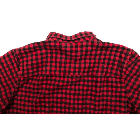L.L. Bean Cotton Flannel L/S Shirt Red Black Plaid Button Front Preppy Womens XL - Picture 4 of 8